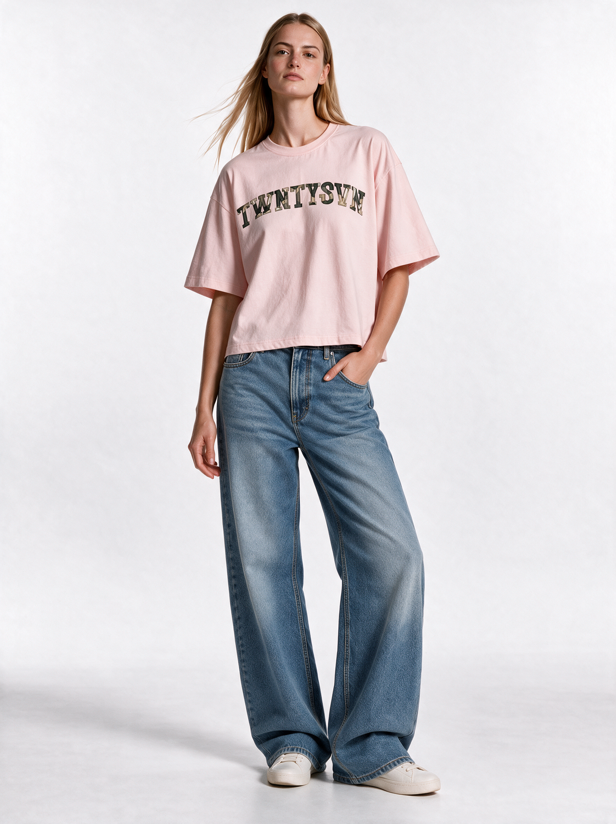 College Graphic T-Shirt Jersey Oversized Fit - 27