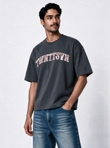 College Graphic T-Shirt Jersey Oversized Fit - 27