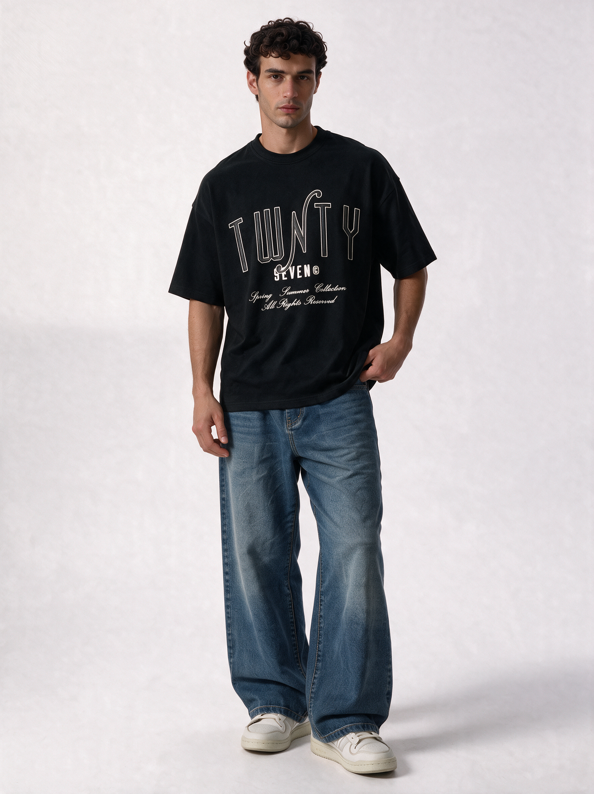 Front Typography T-Shirt Jersey Relaxed Fit - 27