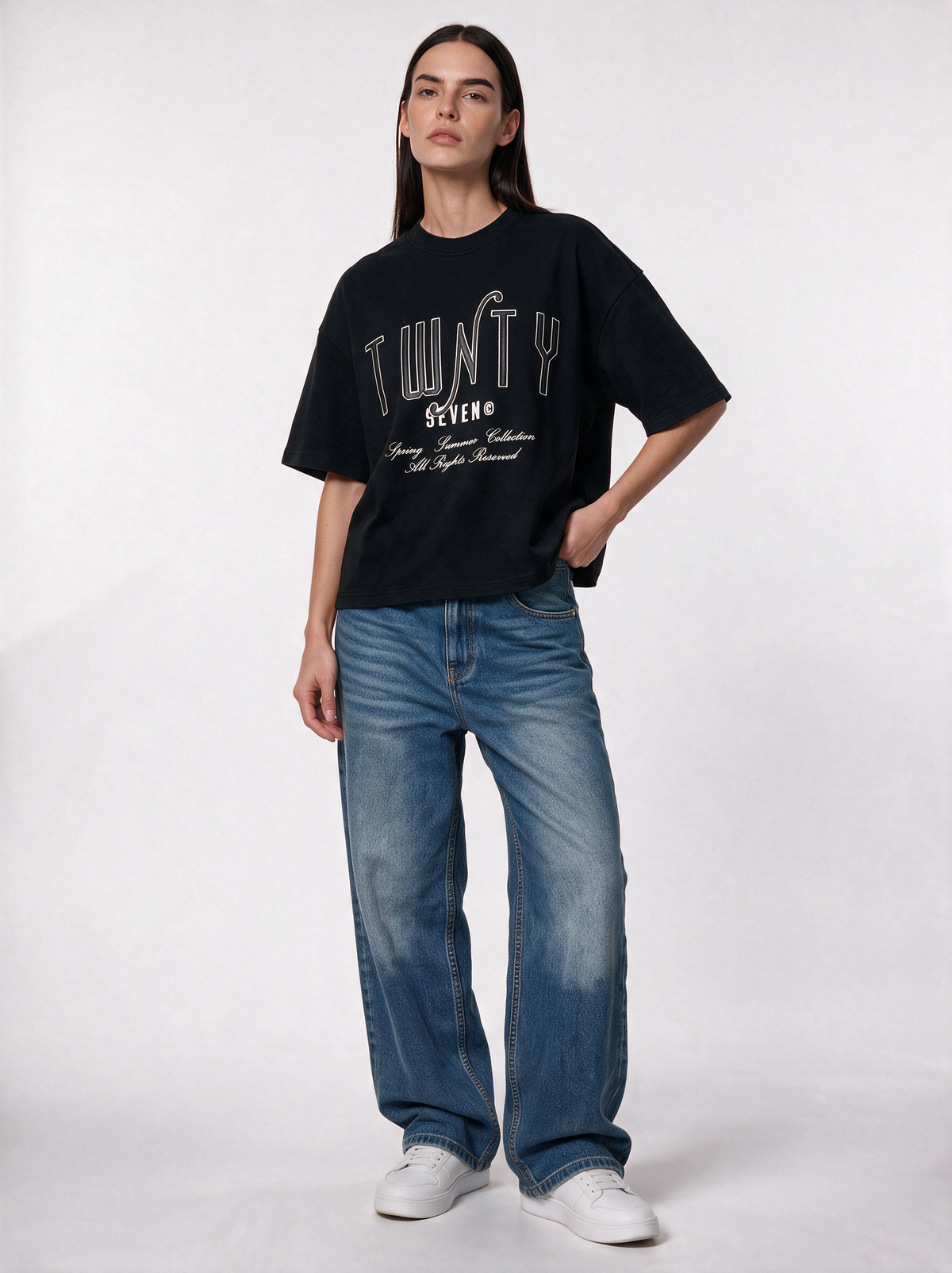 Front Typography T-Shirt Jersey Relaxed Fit - 27