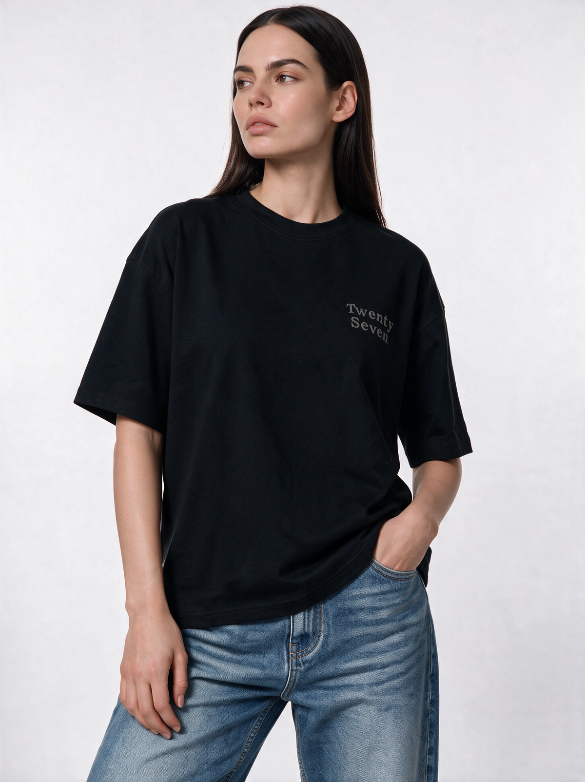 Twenty Seven Logo T-Shirt Jersey Relaxed Fit - 27 - VEN0005