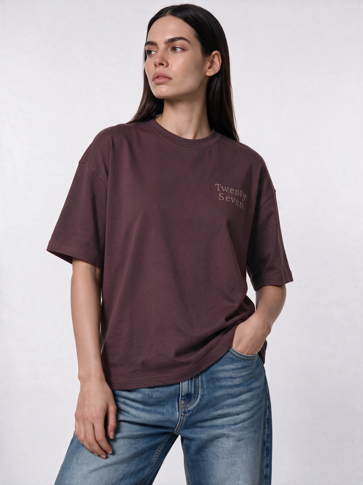 Twenty Seven Logo T-Shirt Jersey Relaxed Fit - 27 - VEN0005