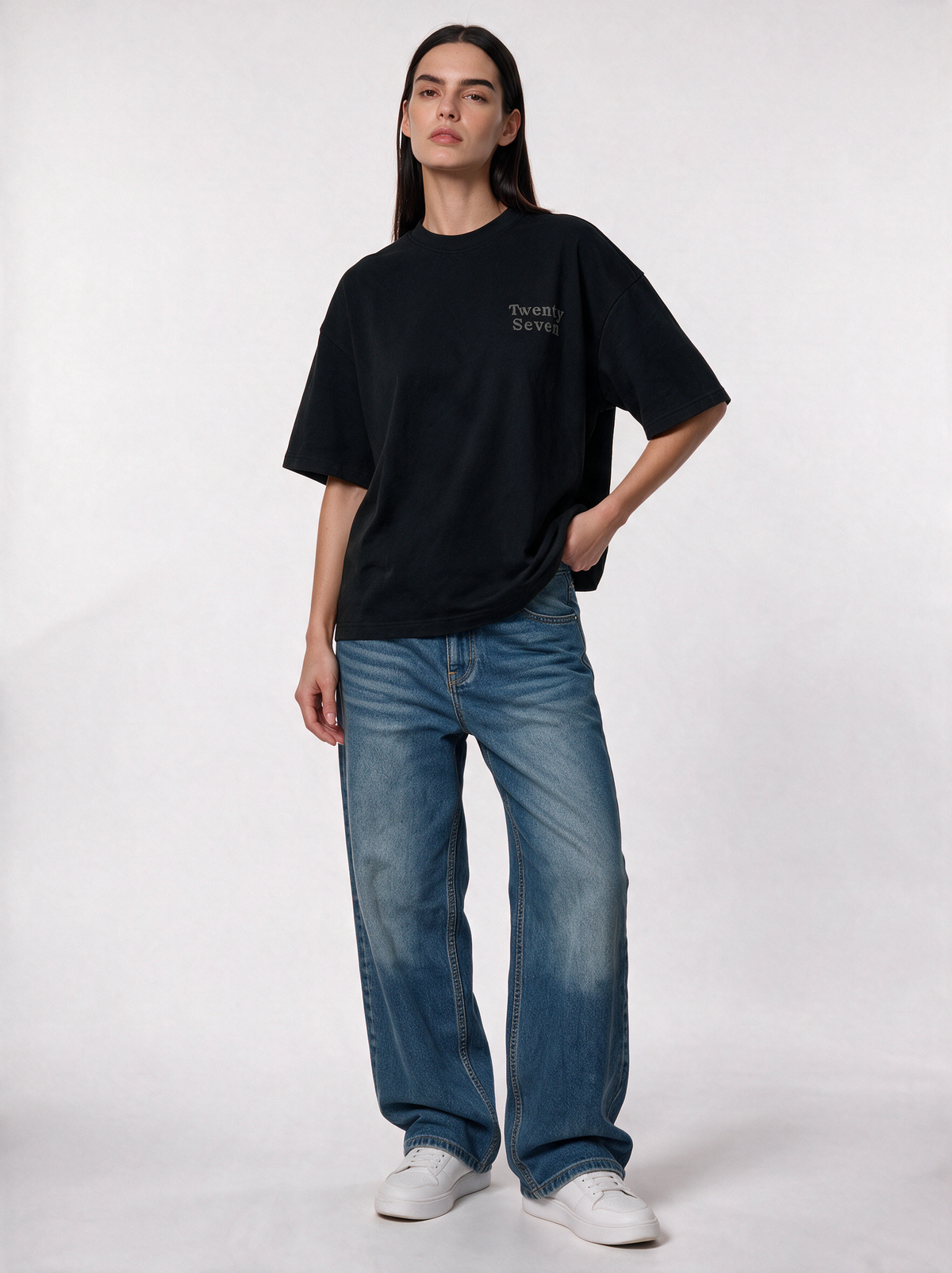 Twenty Seven Logo T-Shirt Jersey Relaxed Fit - 27 - VEN0005