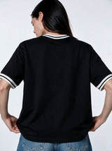 Ribbed Trim Graphic T-Shirt Relaxed Fit - Seven