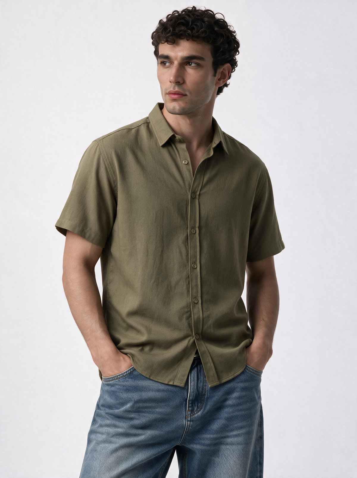 Buttoned Shirt Linen Relaxed Fit - SEVEN