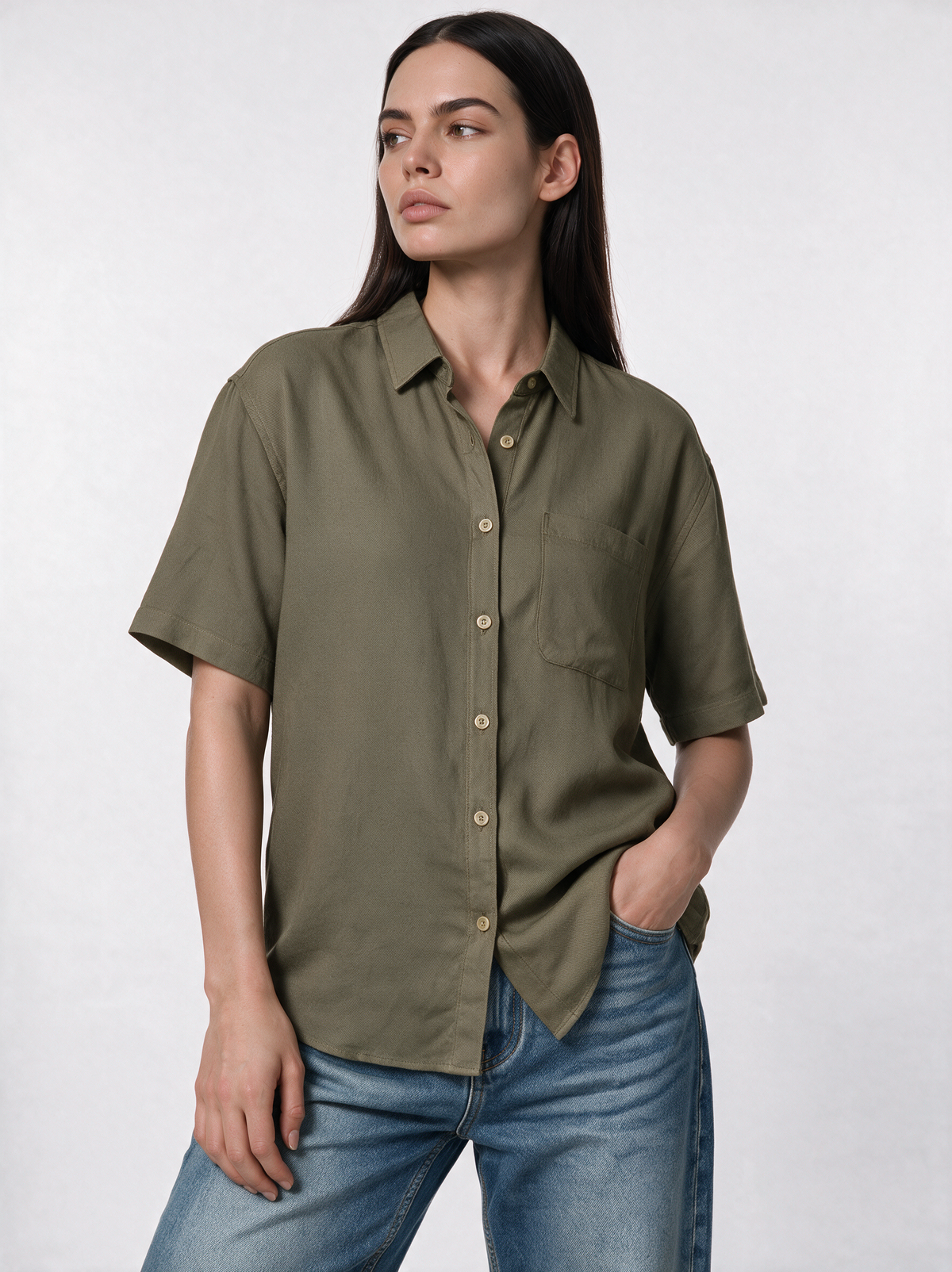 Buttoned Shirt Linen Relaxed Fit - SEVEN