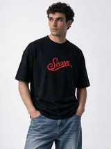 Embroidered Script T-Shirt Knit Relaxed Fit - Seven