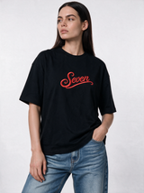 Embroidered Script T-Shirt Knit Relaxed Fit - Seven