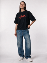 Embroidered Script T-Shirt Knit Relaxed Fit - Seven