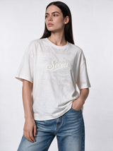 Embroidered Script T-Shirt Knit Relaxed Fit - Seven