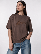 Embroidered Script T-Shirt Knit Relaxed Fit - Seven