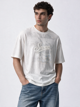 Embroidered Script T-Shirt Knit Relaxed Fit - Seven