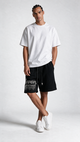 Graphic Drawstring Shorts Relaxed Fit - Genz Saudi