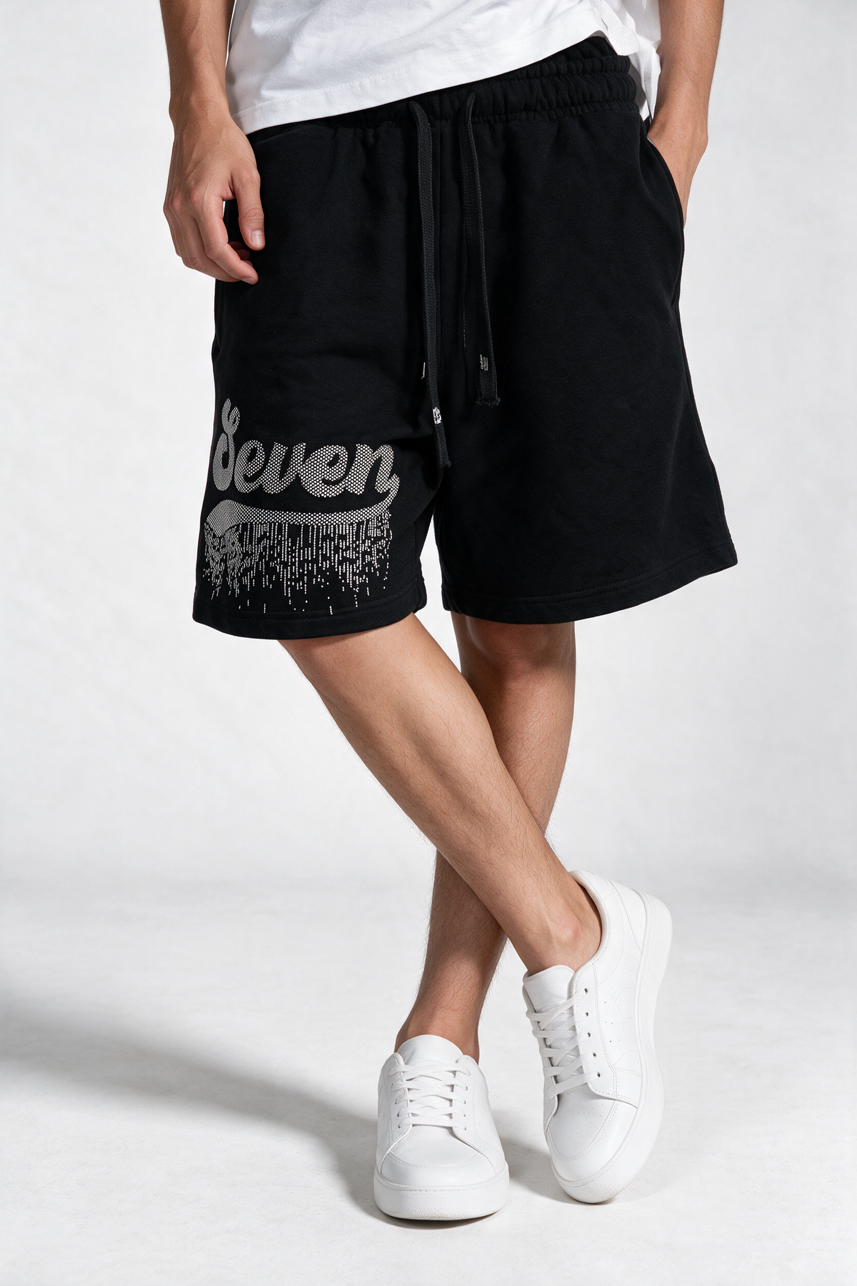 Graphic Drawstring Shorts Relaxed Fit - Genz Saudi