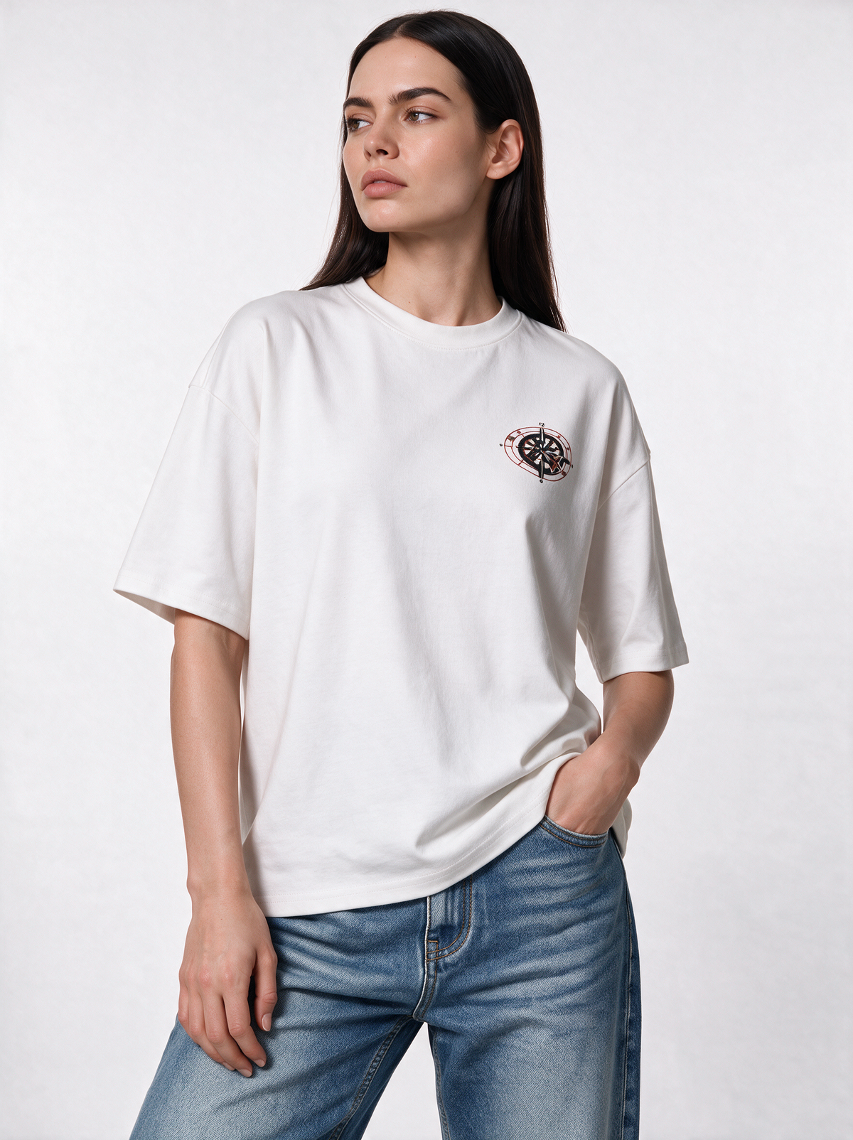 Compass Graphic T-Shirt Knit Relaxed Fit - Kyova