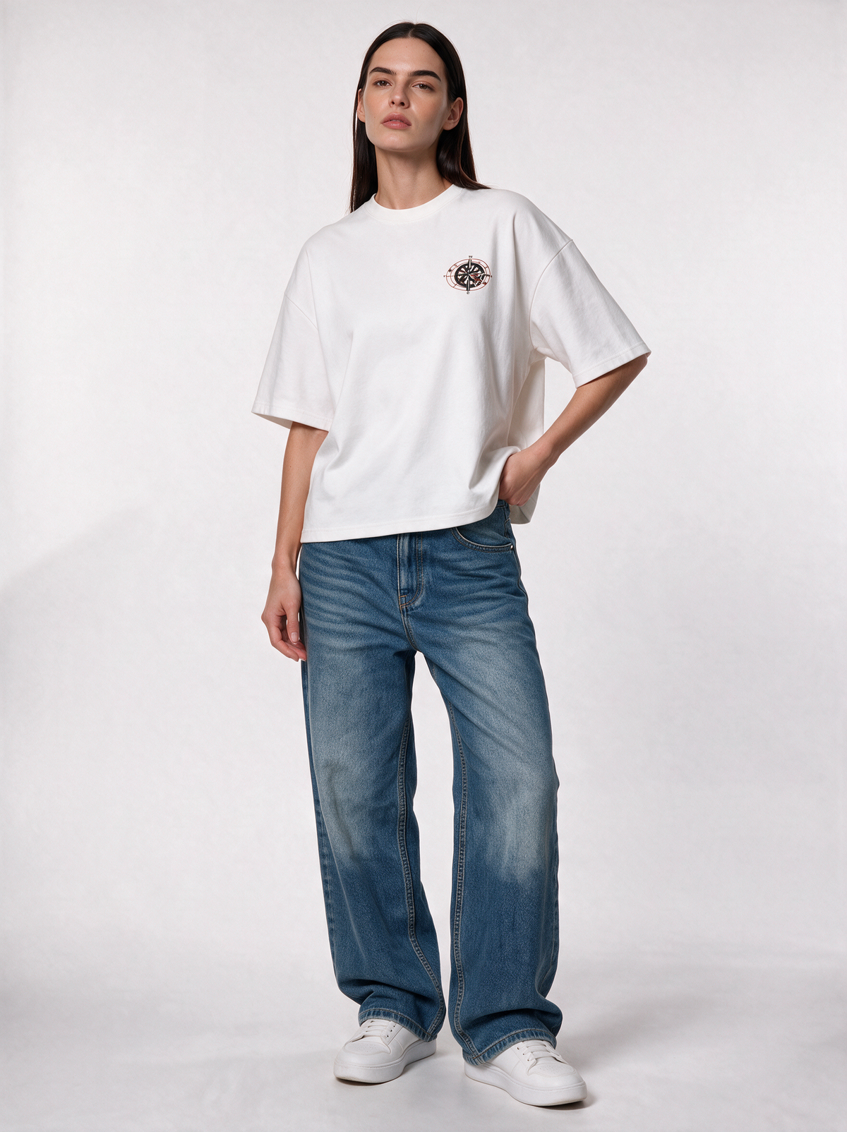 Compass Graphic T-Shirt Knit Relaxed Fit - Kyova