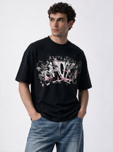 Distressed Graphic T-Shirt Relaxed Fit - Kyova