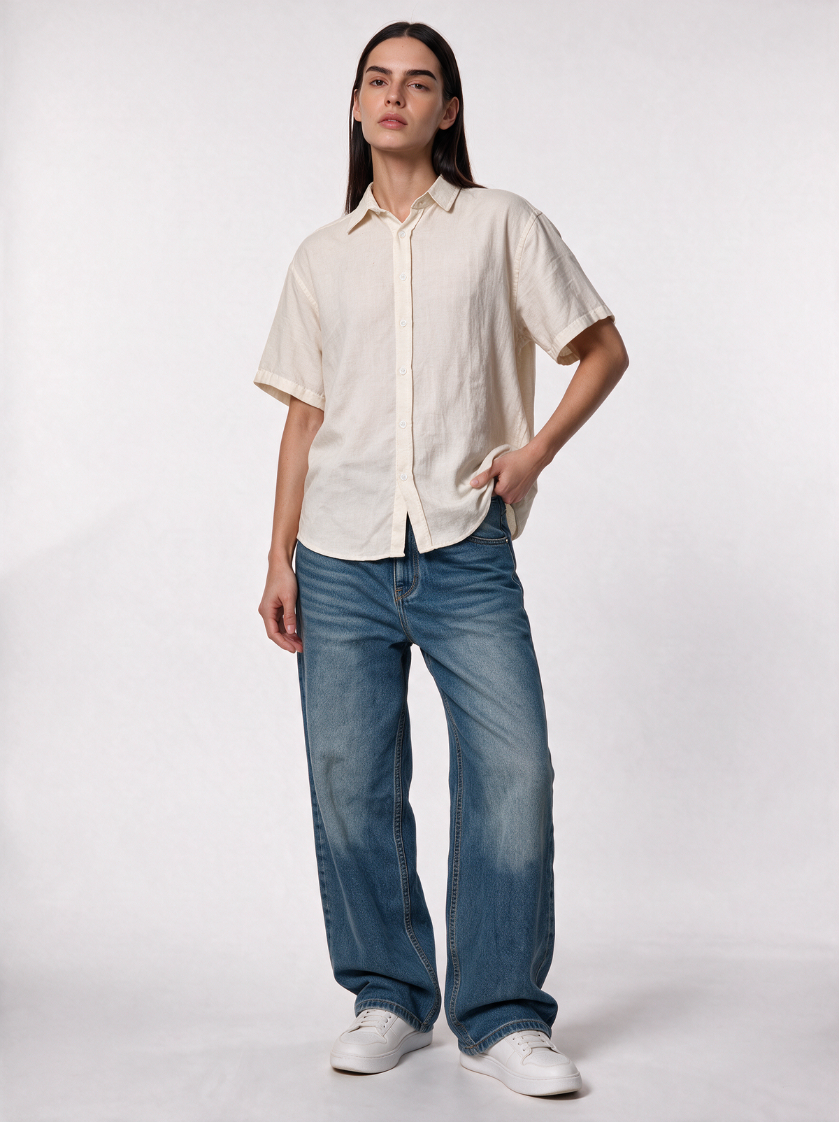 Buttoned Shirt Linen Relaxed Fit - SEVEN