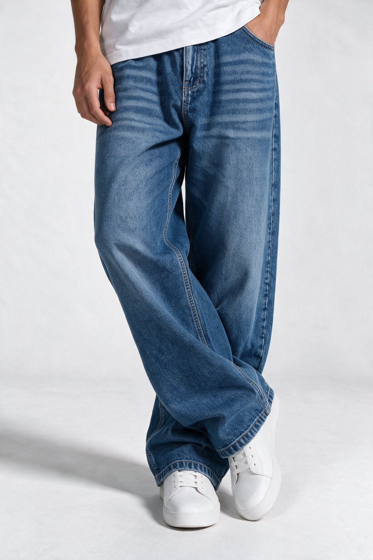 Classic Five-Pocket Jeans Denim Wide Leg - JEANETICS
