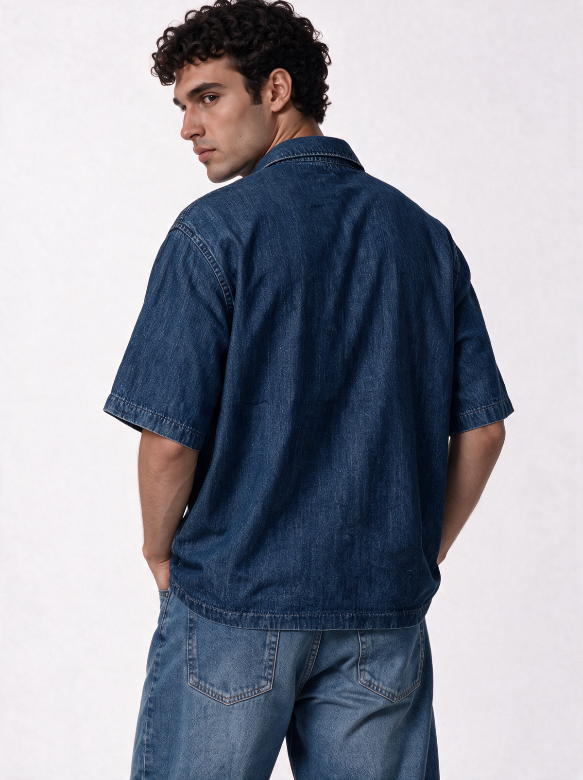 Utility Pocket Denim Jacket Relaxed Fit - Genz Saudi