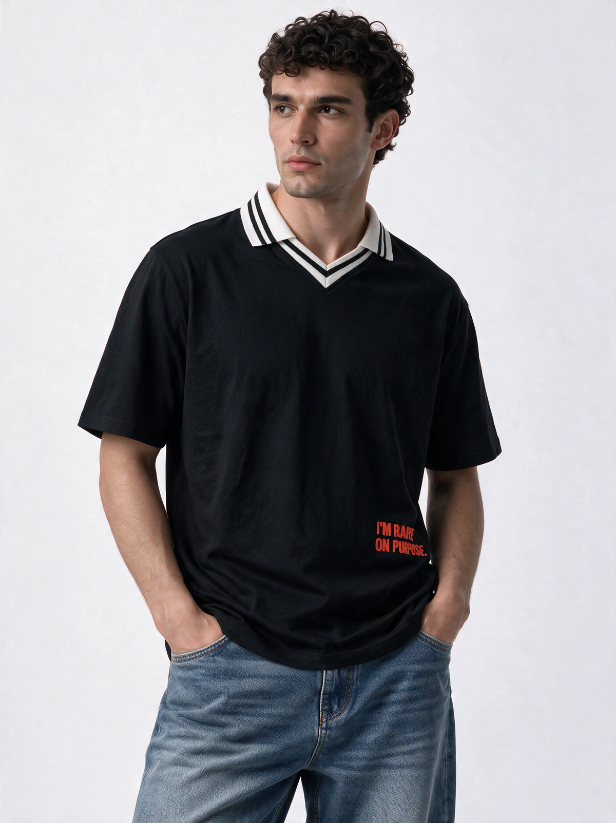 Back Graphic T-Shirt Knit Relaxed Fit - Genz Saudi