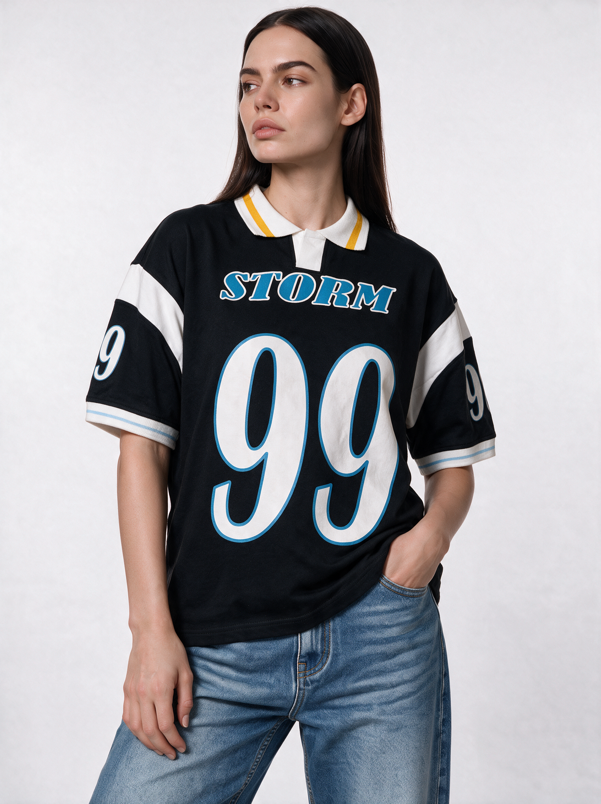 Varsity Number T-Shirt Relaxed Fit - Genz Saudi