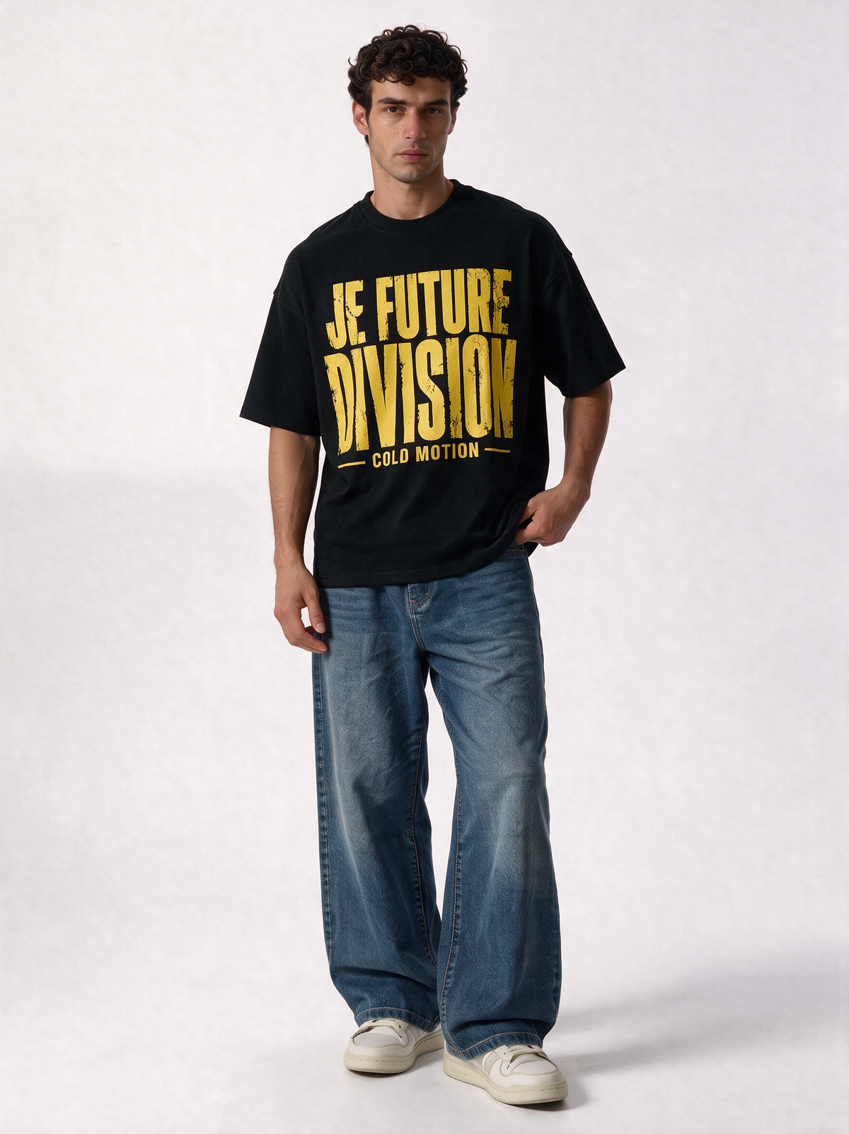 Distressed Graphic T-Shirt Knit Relaxed Fit - Genz Saudi