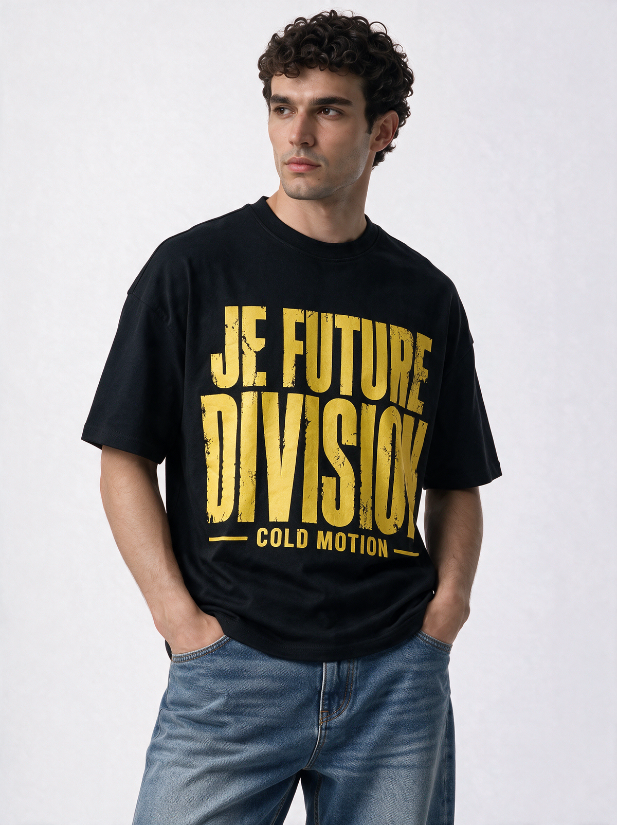 Distressed Graphic T-Shirt Knit Relaxed Fit - Genz Saudi