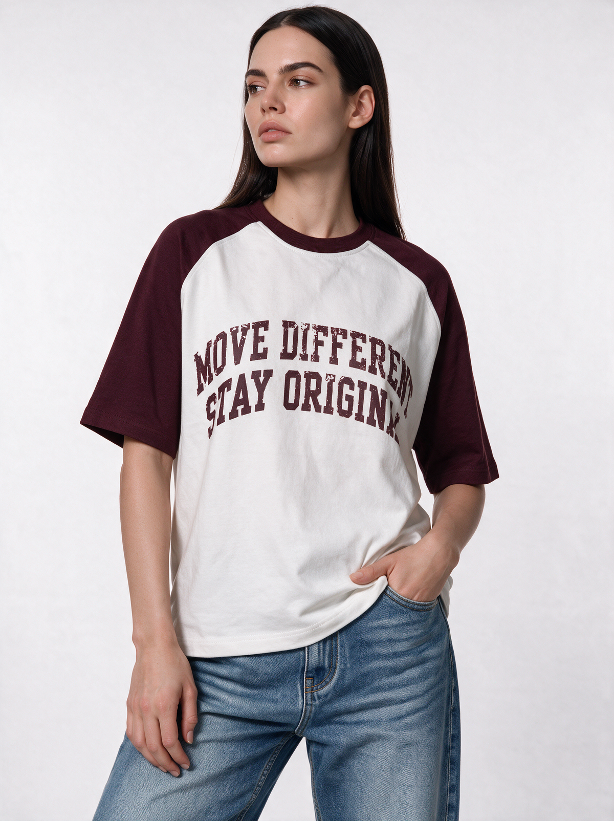 Graphic Front Print T-Shirt Knit Relaxed Fit - Genz Saudi