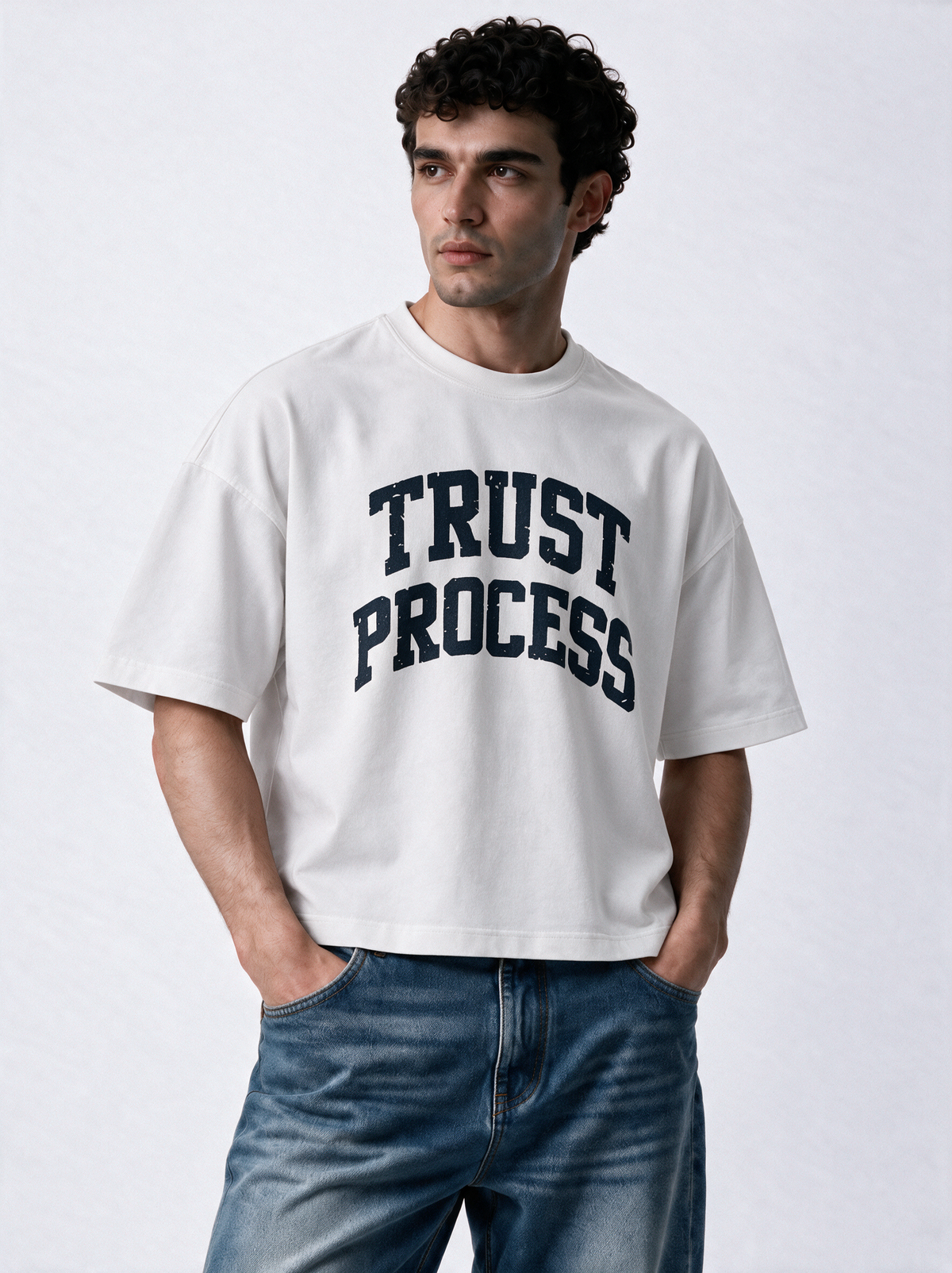 Graphic T-Shirt Knit Boxy Fit - Genz Saudi