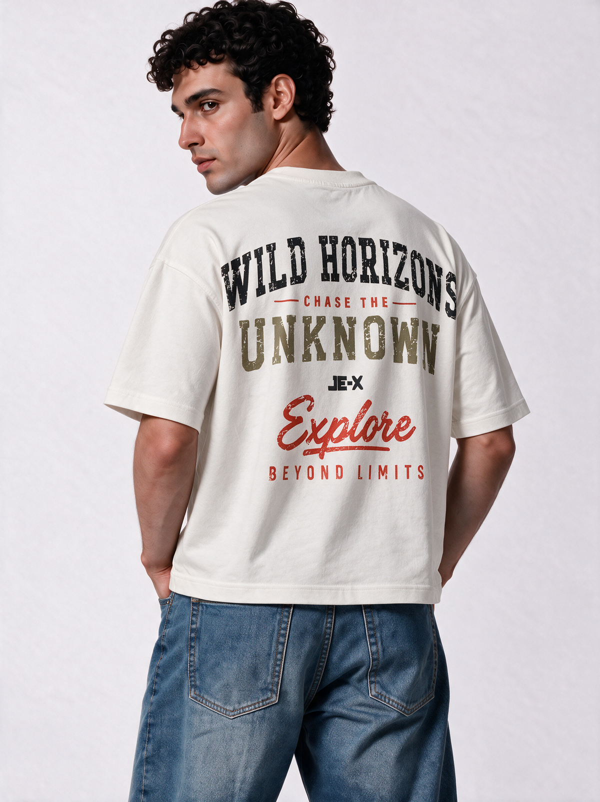 Back Graphic T-Shirt Oversized Fit - Genz Saudi
