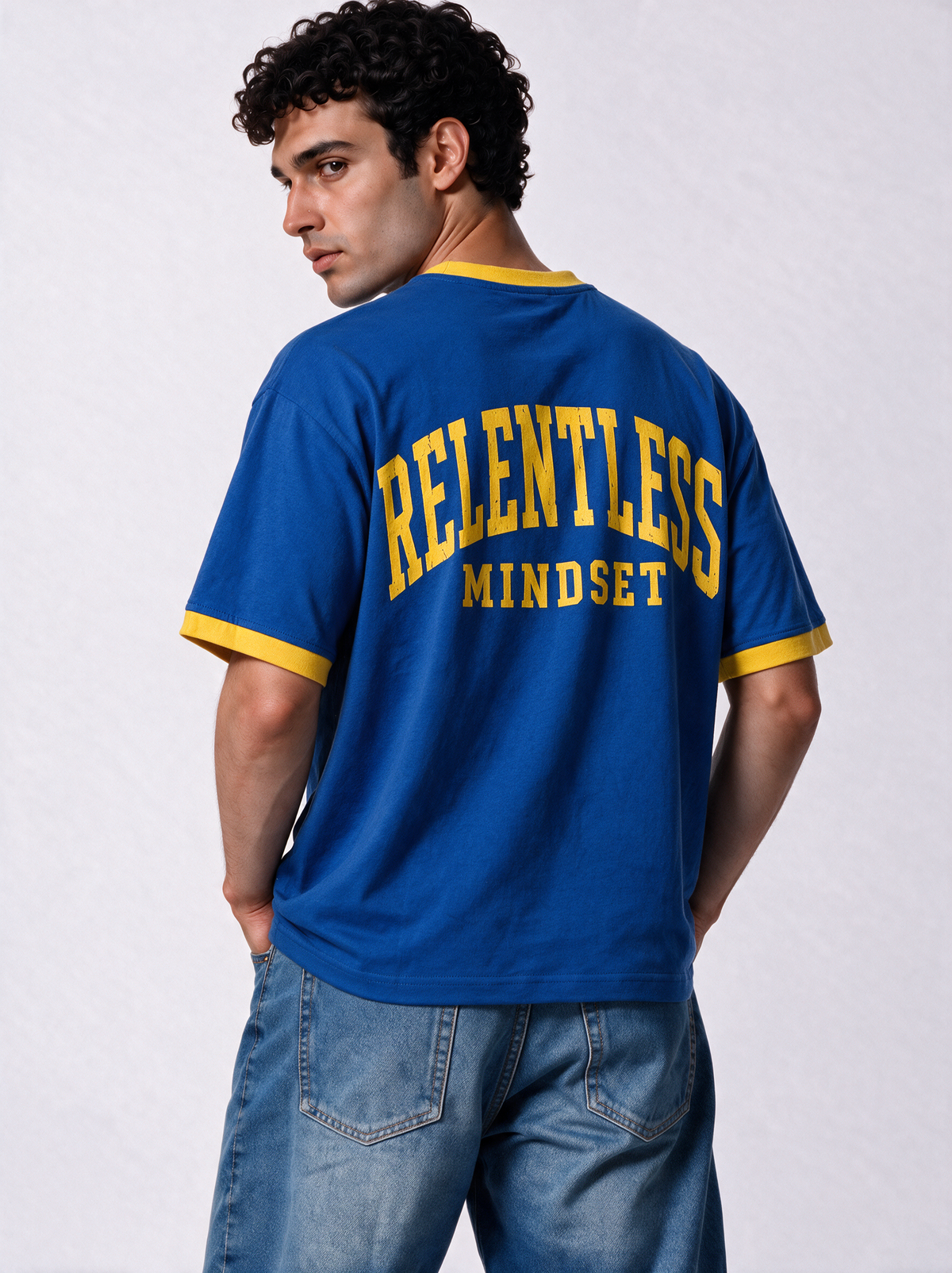 Relentless Graphic T-Shirt Oversized Fit - Genz Saudi