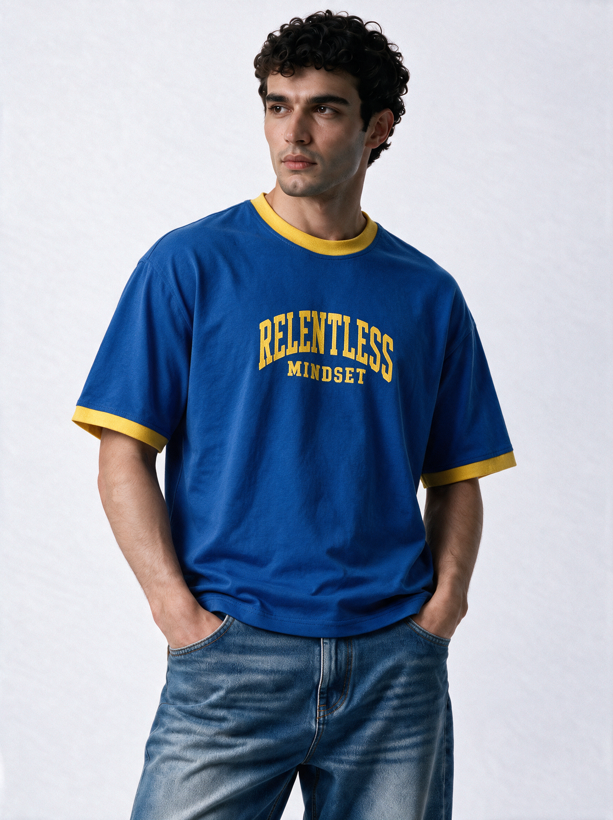 Relentless Graphic T-Shirt Oversized Fit - Genz Saudi
