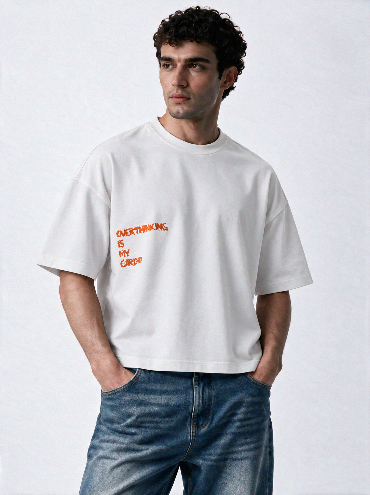 Back Graphic T-Shirt Knit Oversized Fit - Genz Saudi