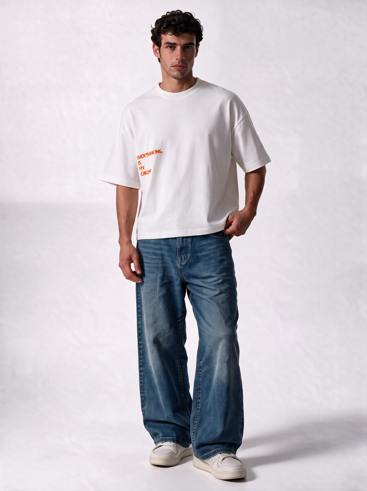 Back Graphic T-Shirt Knit Oversized Fit - Genz Saudi