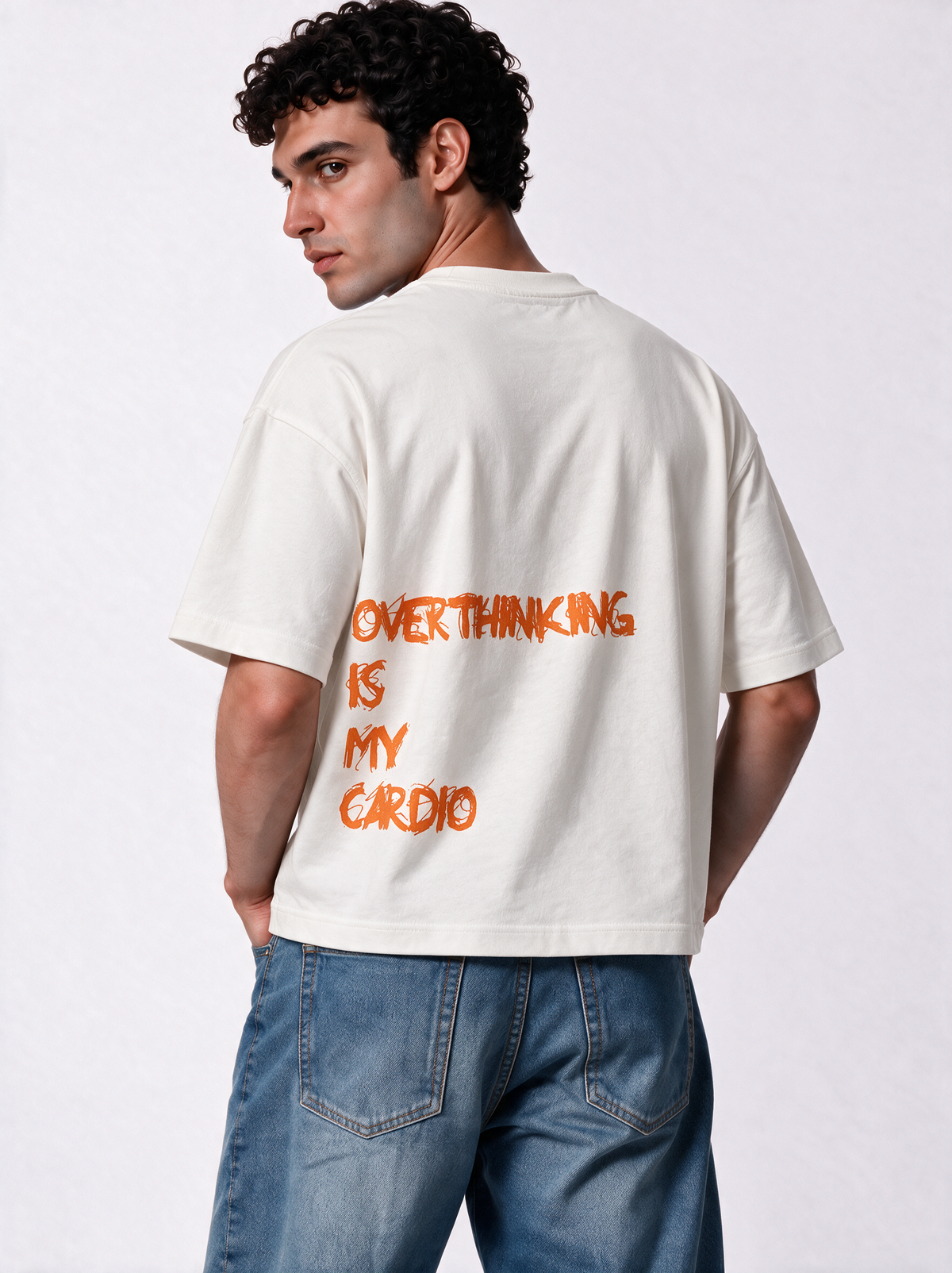 Back Graphic T-Shirt Knit Oversized Fit - Genz Saudi
