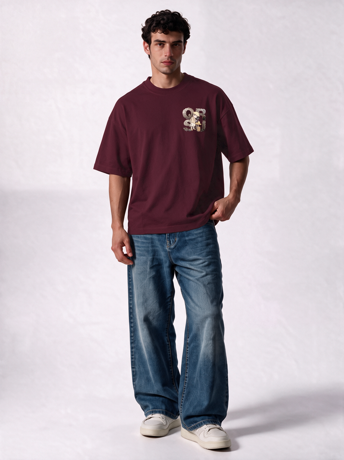 Graphic T-Shirt Knit Oversized Fit - Genz Saudi