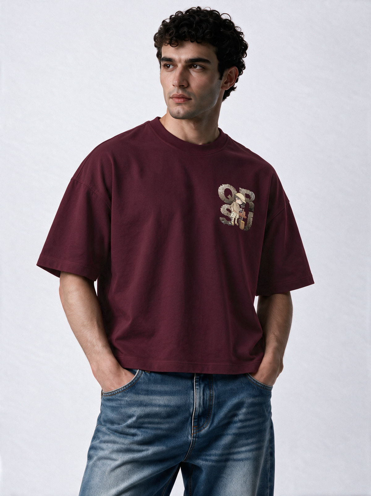 Graphic T-Shirt Knit Oversized Fit - Genz Saudi