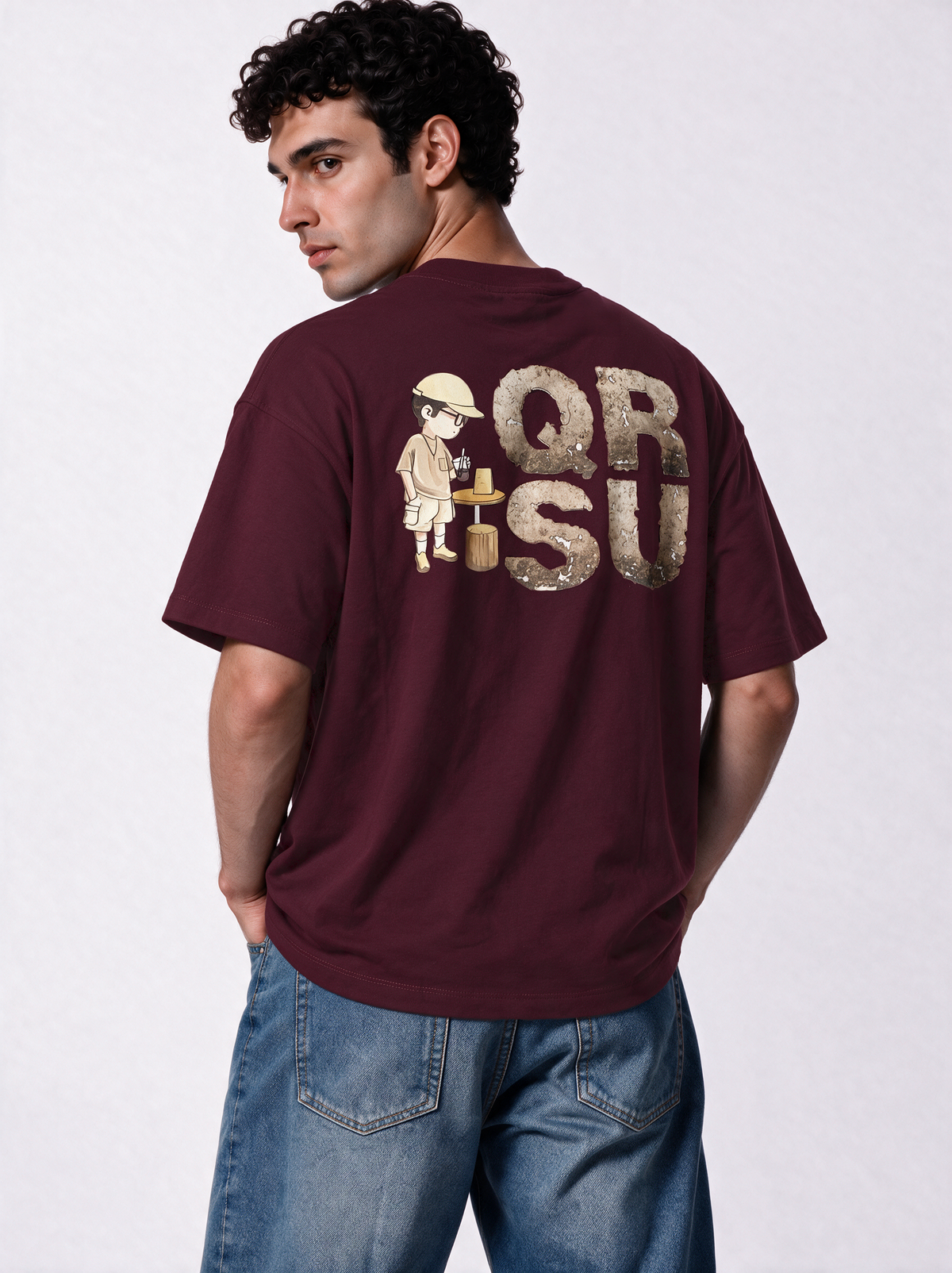 Graphic T-Shirt Knit Oversized Fit - Genz Saudi