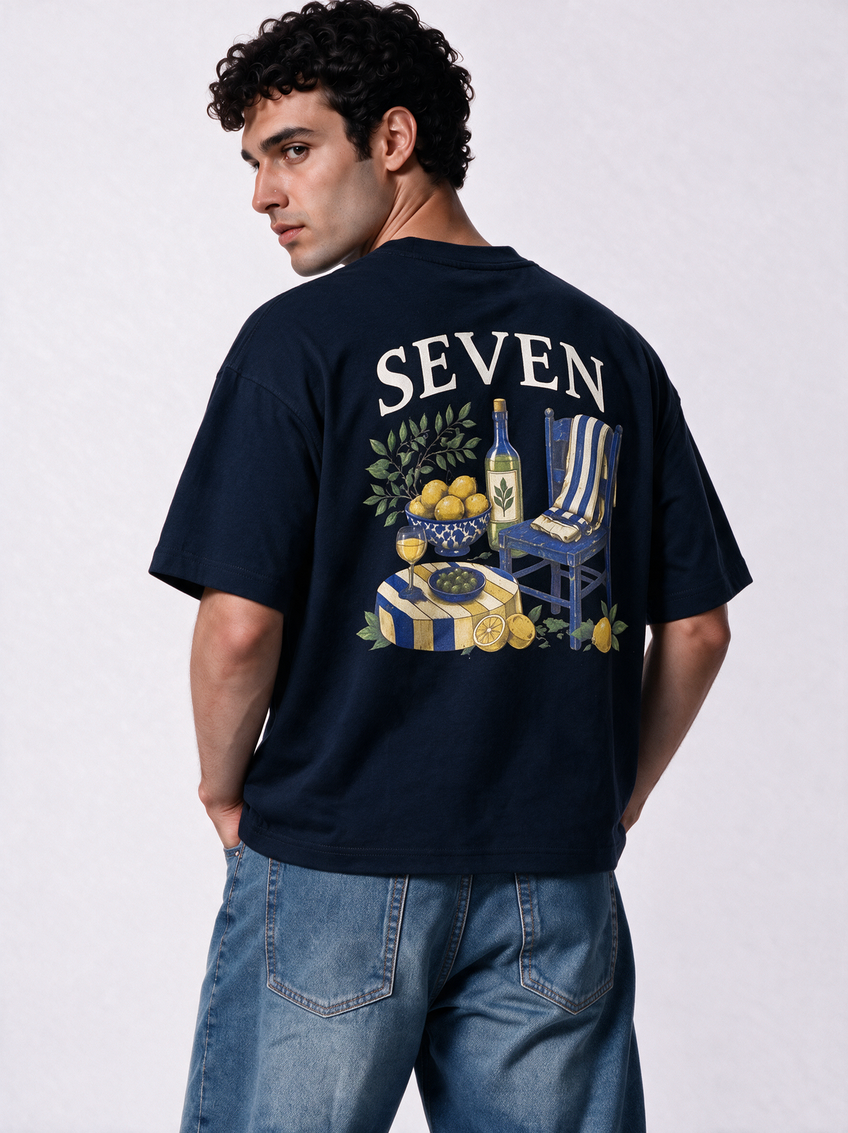 Graphic Back Print T-Shirt Knit Boxy Fit - Genz Saudi