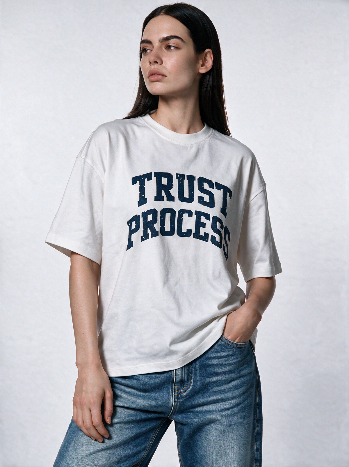 Graphic T-Shirt Knit Boxy Fit - Genz Saudi