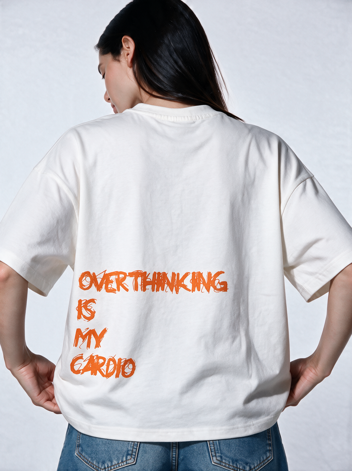 Back Graphic T-Shirt Knit Oversized Fit - Genz Saudi