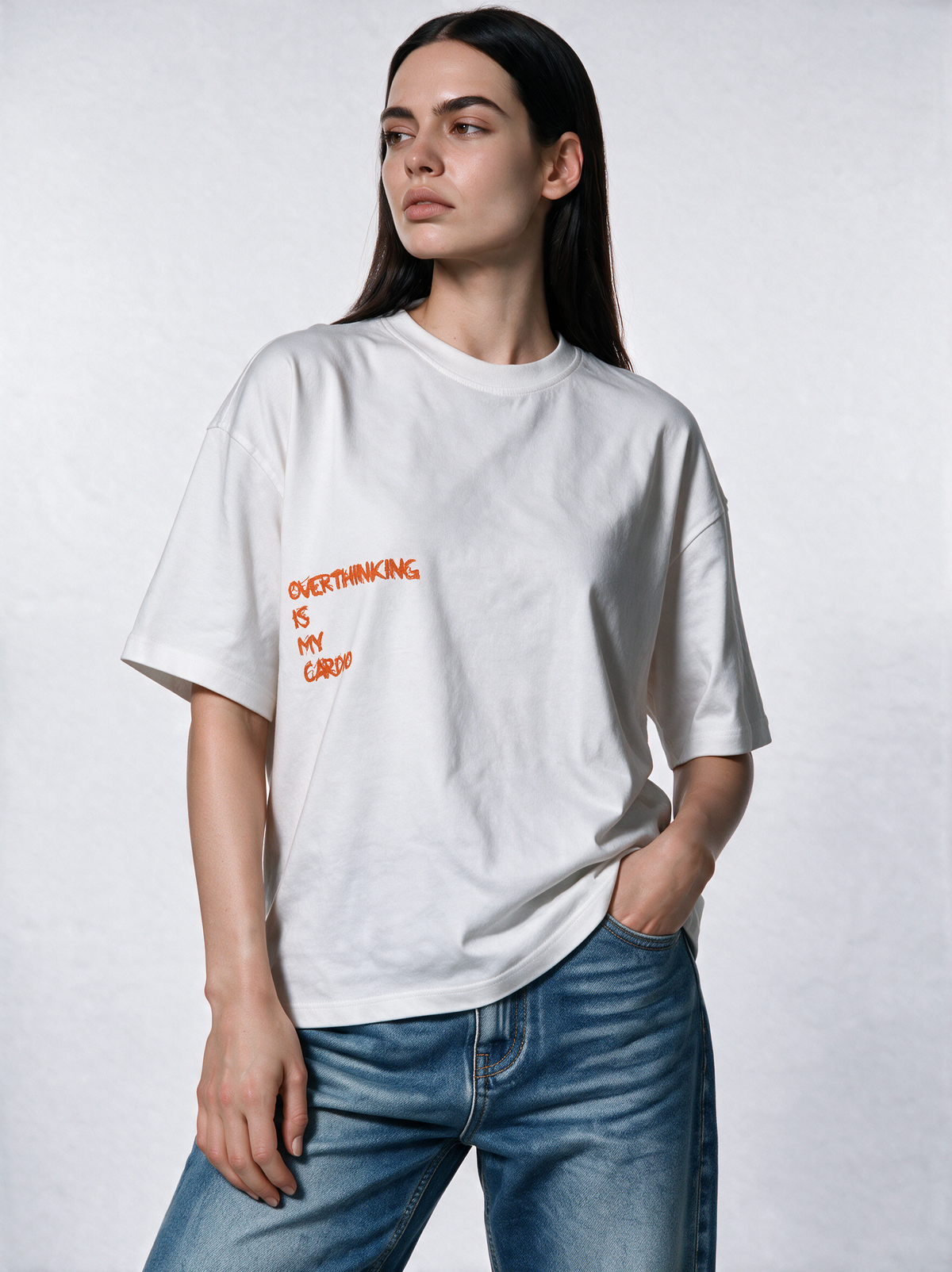 Back Graphic T-Shirt Knit Oversized Fit - Genz Saudi