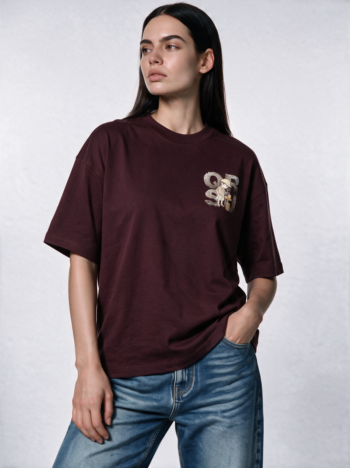 Graphic T-Shirt Knit Oversized Fit - Genz Saudi