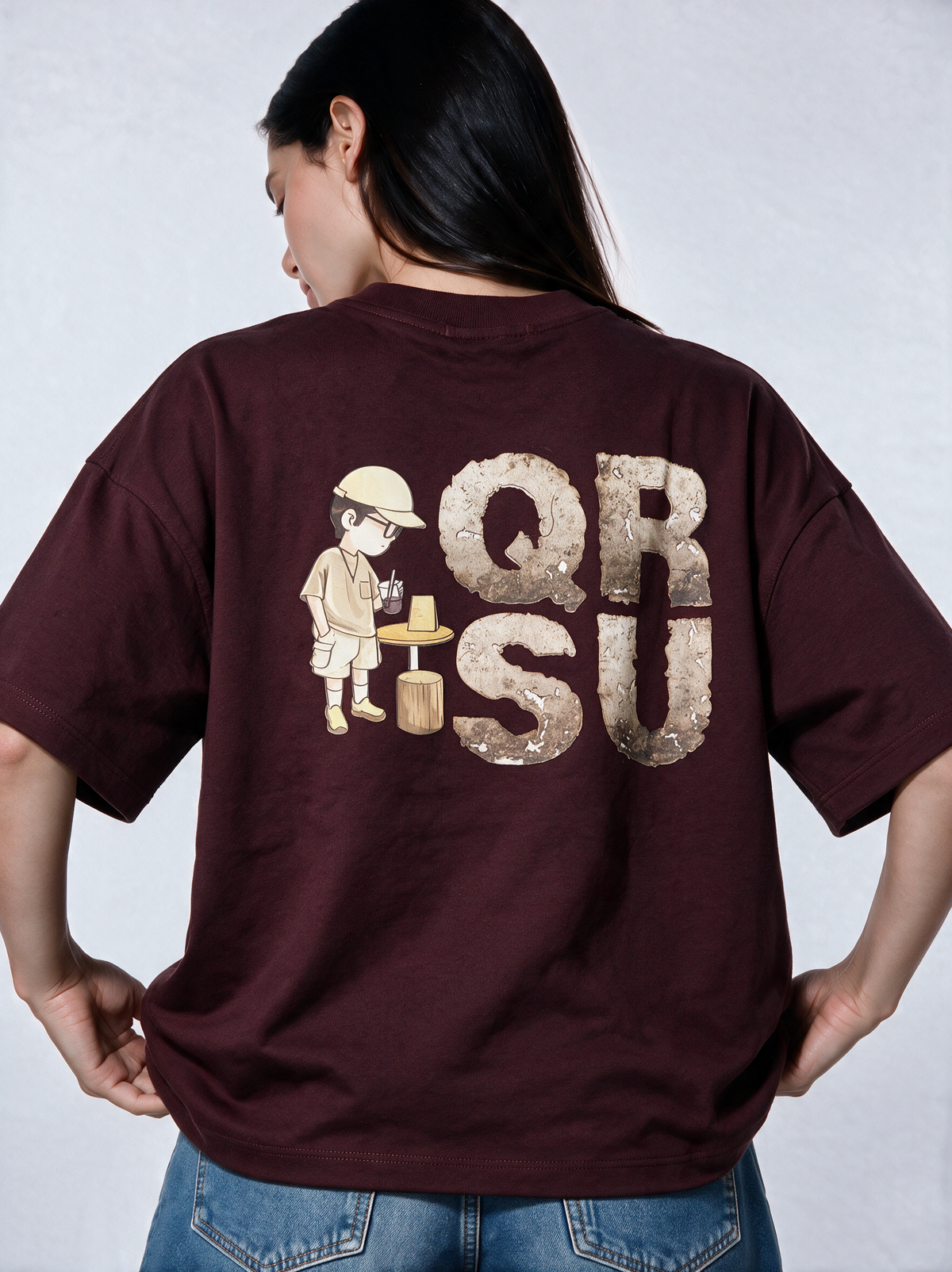 Graphic T-Shirt Knit Oversized Fit - Genz Saudi