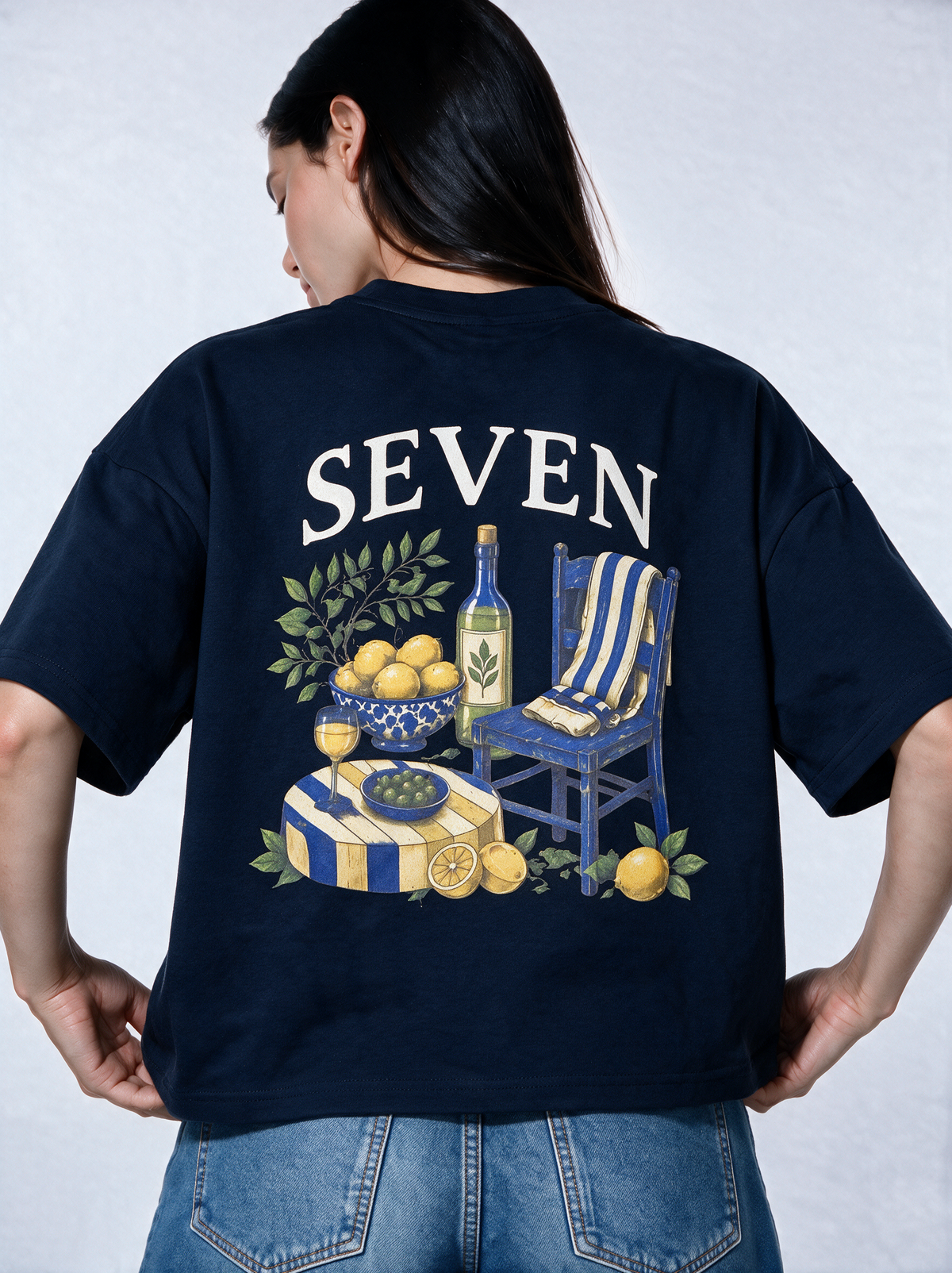 Graphic Back Print T-Shirt Knit Boxy Fit - Genz Saudi