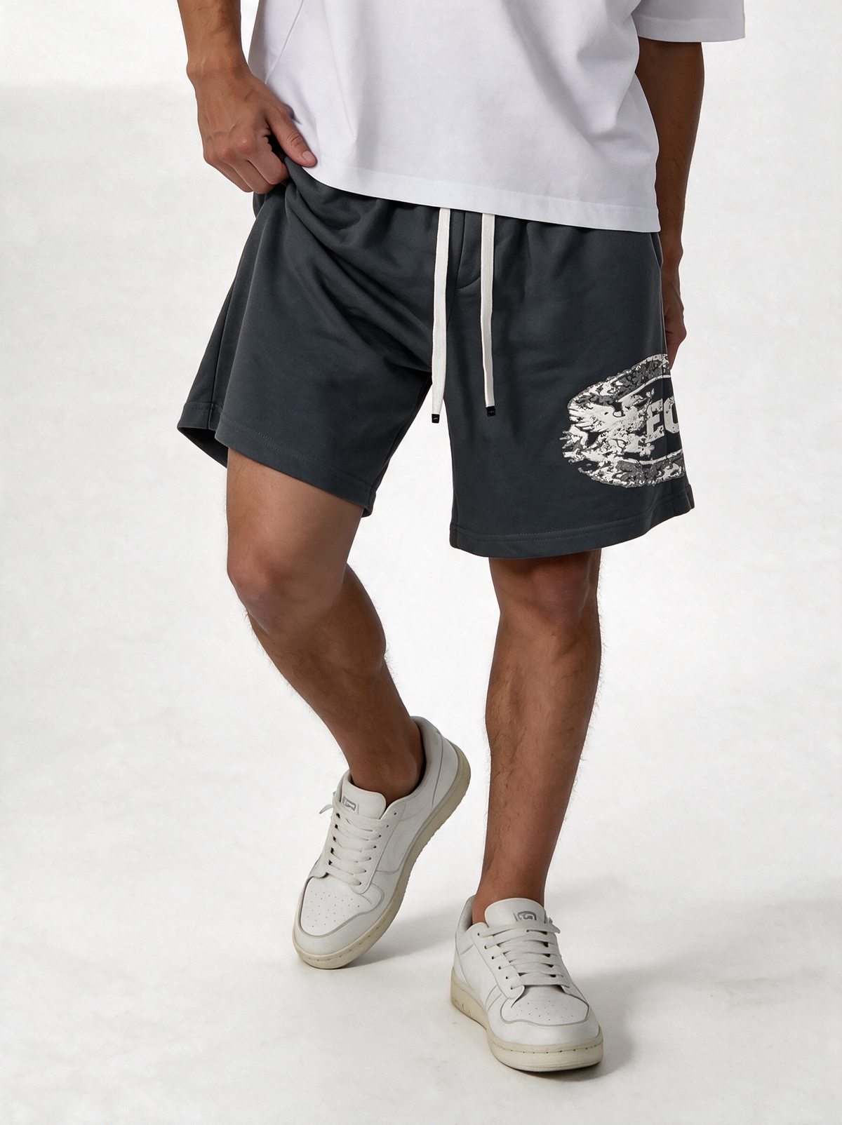 Graphic Drawstring Shorts Relaxed Fit - Vega