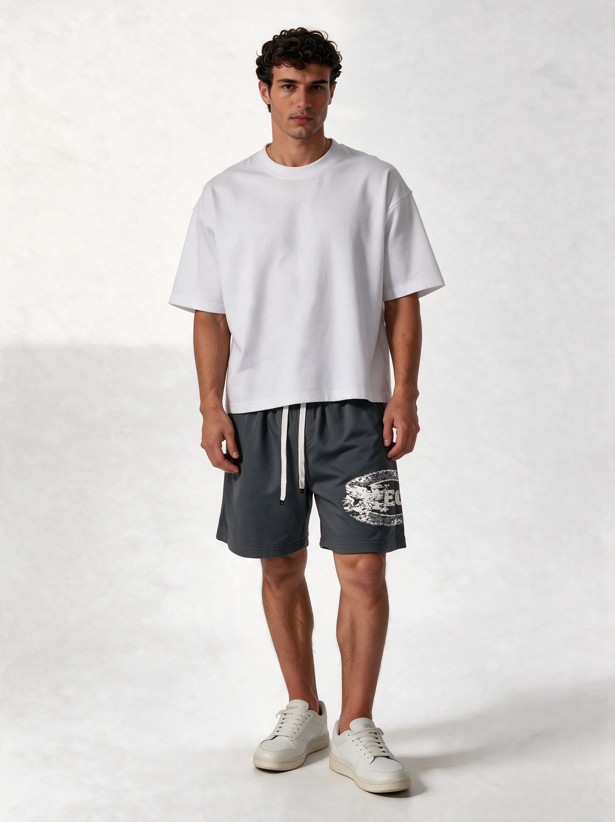 Graphic Drawstring Shorts Relaxed Fit - Vega
