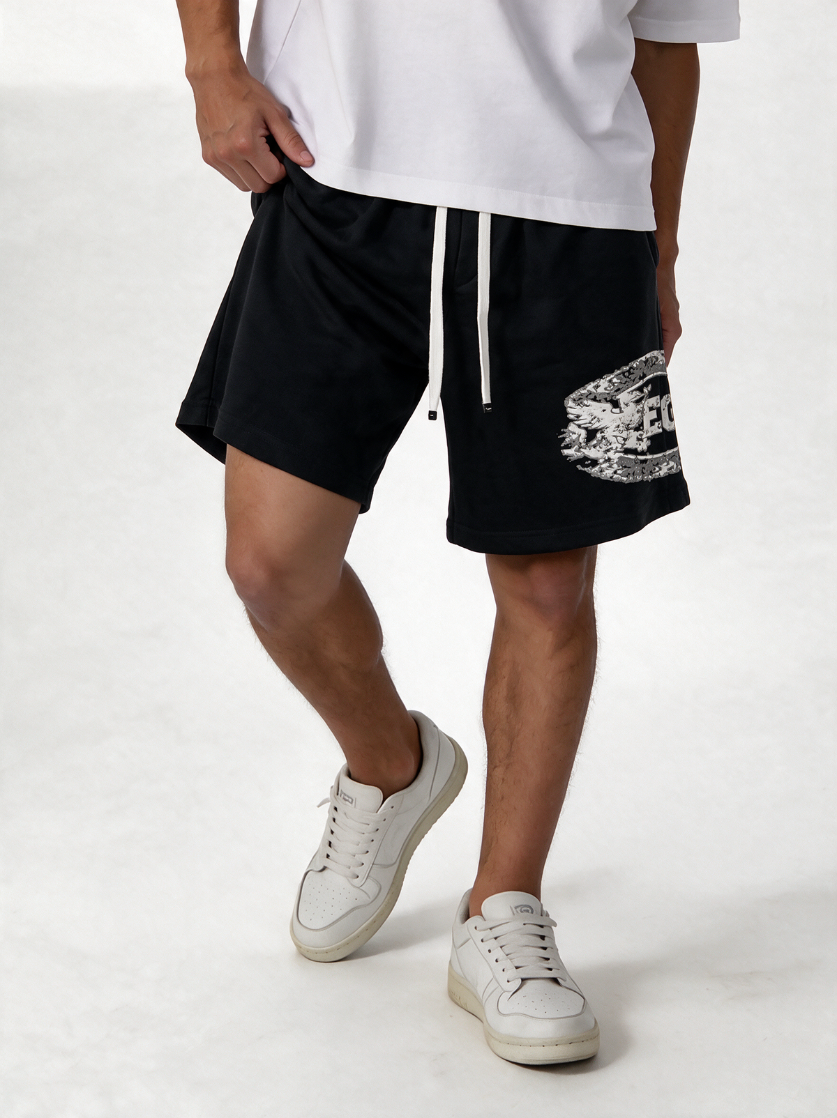 Graphic Drawstring Shorts Relaxed Fit - Vega