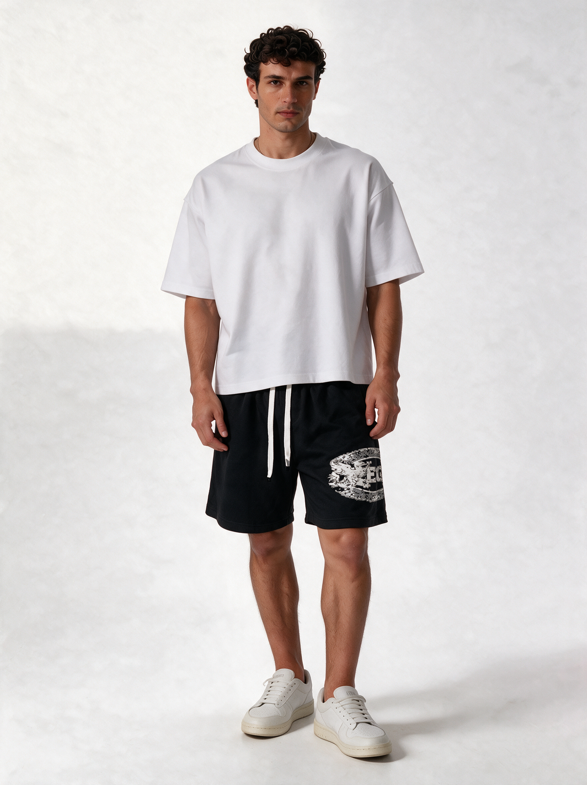 Graphic Drawstring Shorts Relaxed Fit - Vega